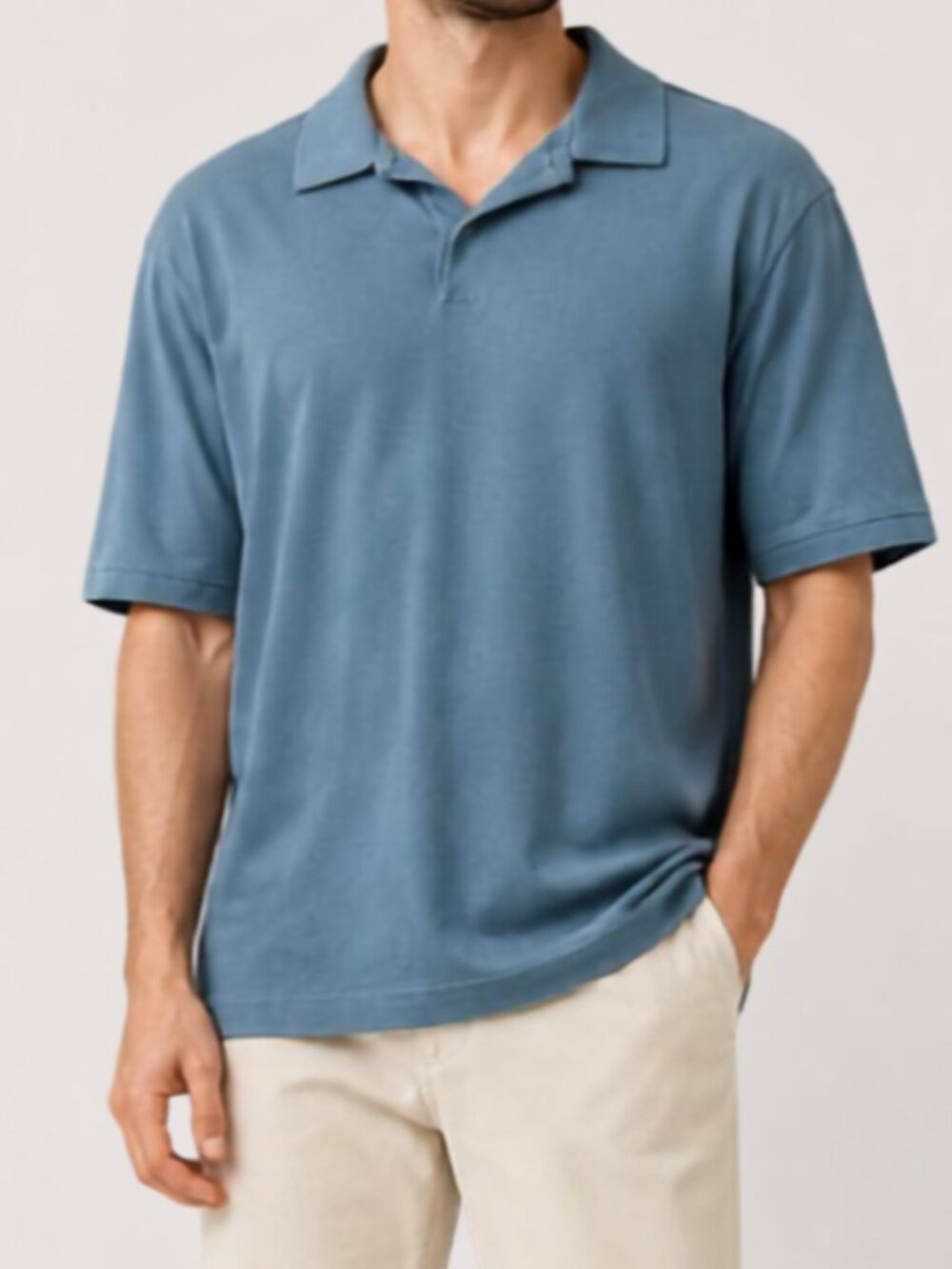 Banana Republic Blue Luxury Touch Performance Polo Shirt Short Sleeve Size L